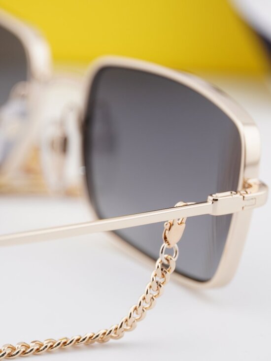 Marc Jacobs MARC 771/N/S 0RHL 9O Rectangle Sunglasses - Gold with Gold Chain main image 9